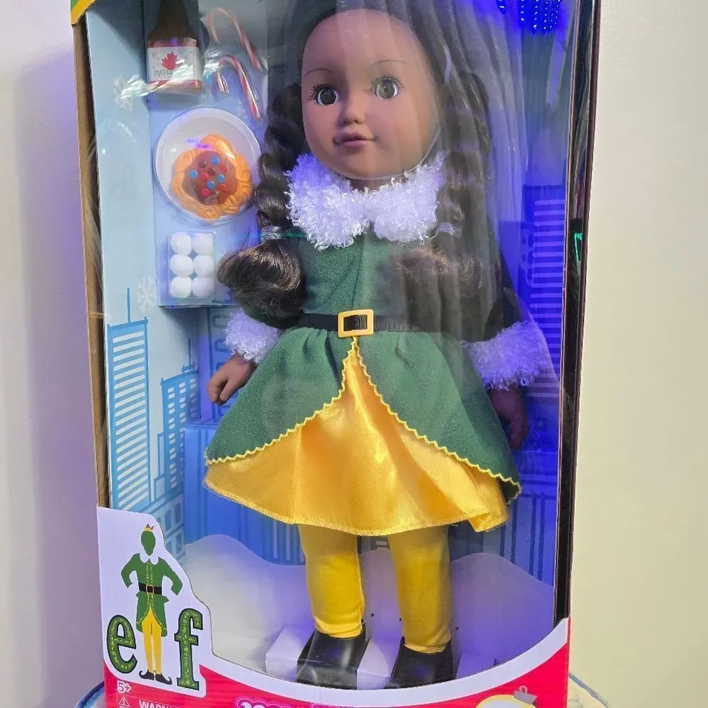 My Life As Buddy Elf Christmas Dark Brunette Color Changing Pasta New 18” Doll